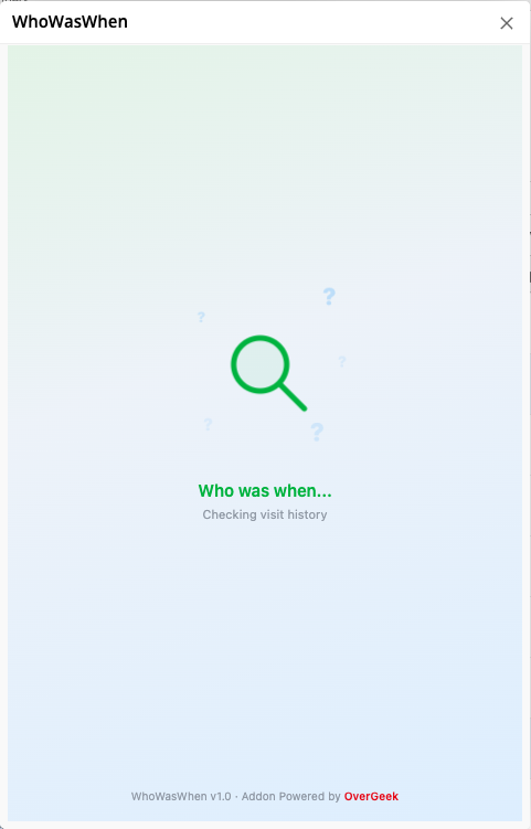 Who Was When showing a visual timeline of past visits grouped by date