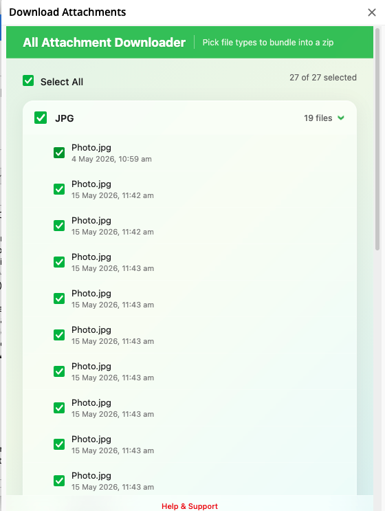 AAD expanded group showing individual files