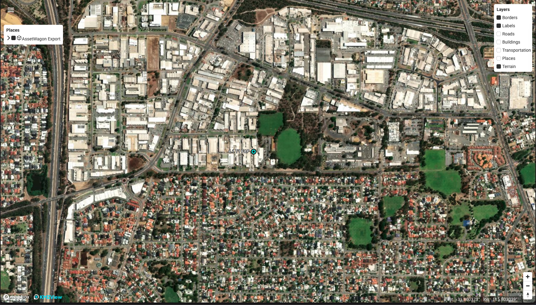 AssetWagon KML in Google Earth