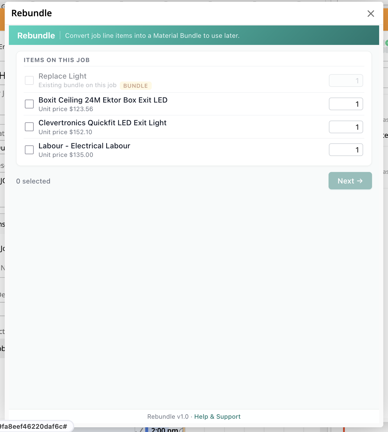 Rebundle items picker